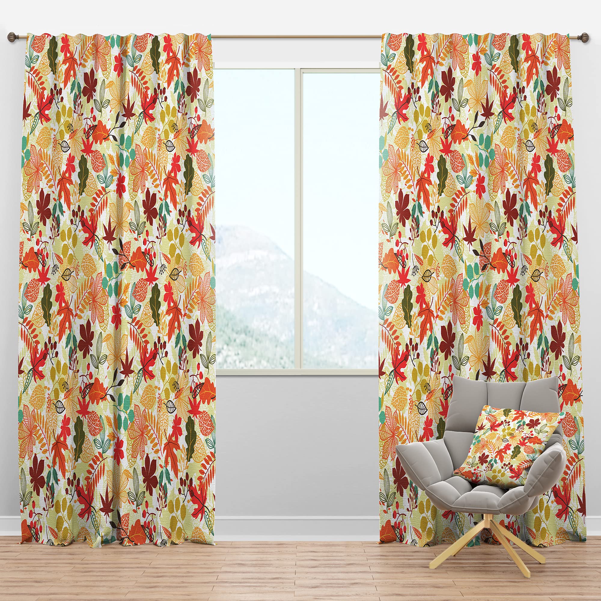 Stylish Blackout Curtains with Autumn Leaf Pattern - Thermal Insulated Room Darkening Drapes for Bedroom & Living Room - Single Panel 52x95 Inches - Perfect for Cozy Fall Decor & Light Control