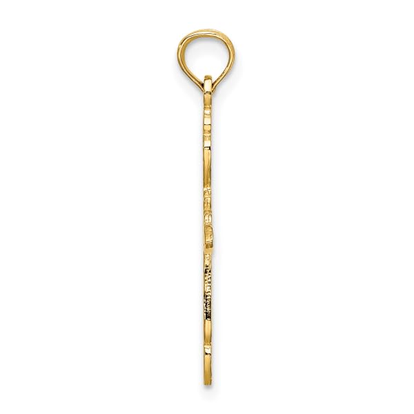 10K Solid Yellow Gold Holy Cross Pendant Necklace for Women & Men - Religious Jesus Christ Charm Jewelry Gift for Baptism, First Communion & Confirmation