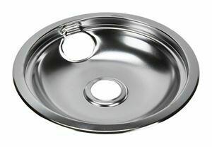 Amana W10196405RW Electric Range Round Burner Drip Bowl - Chrome Gray Replacement Part for Stoves & Ovens | Perfect for Kitchen Upgrades & Repairs
