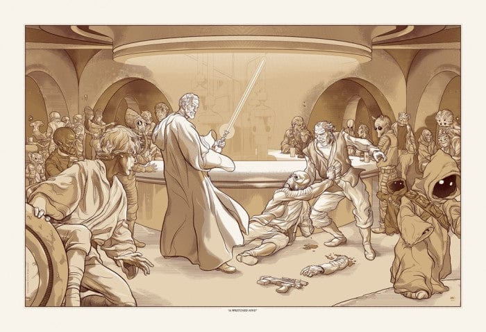 Star Wars A Wretched Hive Martin Ansin Poster - Premium Sci-Fi Wall Art for Home & Office Decor
