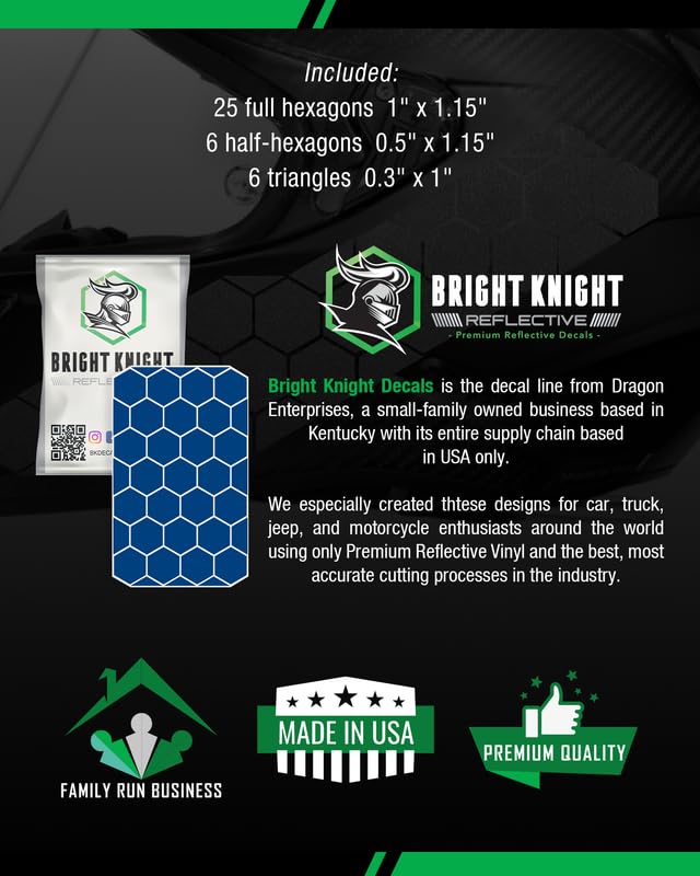 Bright Knight Reflective Tape Hexagon Hard Hat Stickers - 1