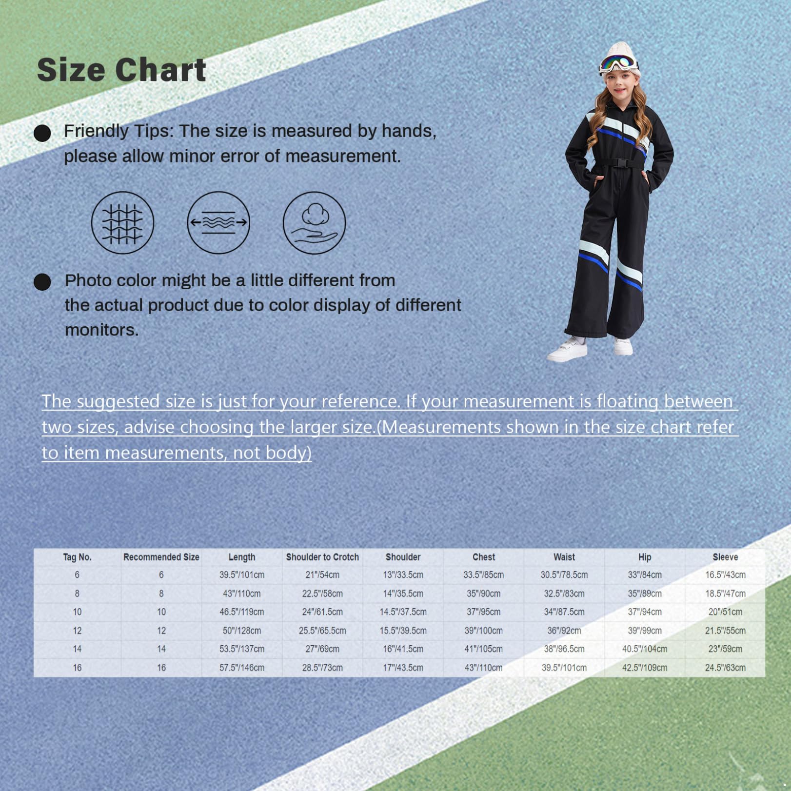 JEATHA Kids Waterproof Ski Jumpsuit - Hooded One-Piece Snowsuit with Belt for Boys & Girls | Winter Skiing, Snowboarding & Outdoor Play