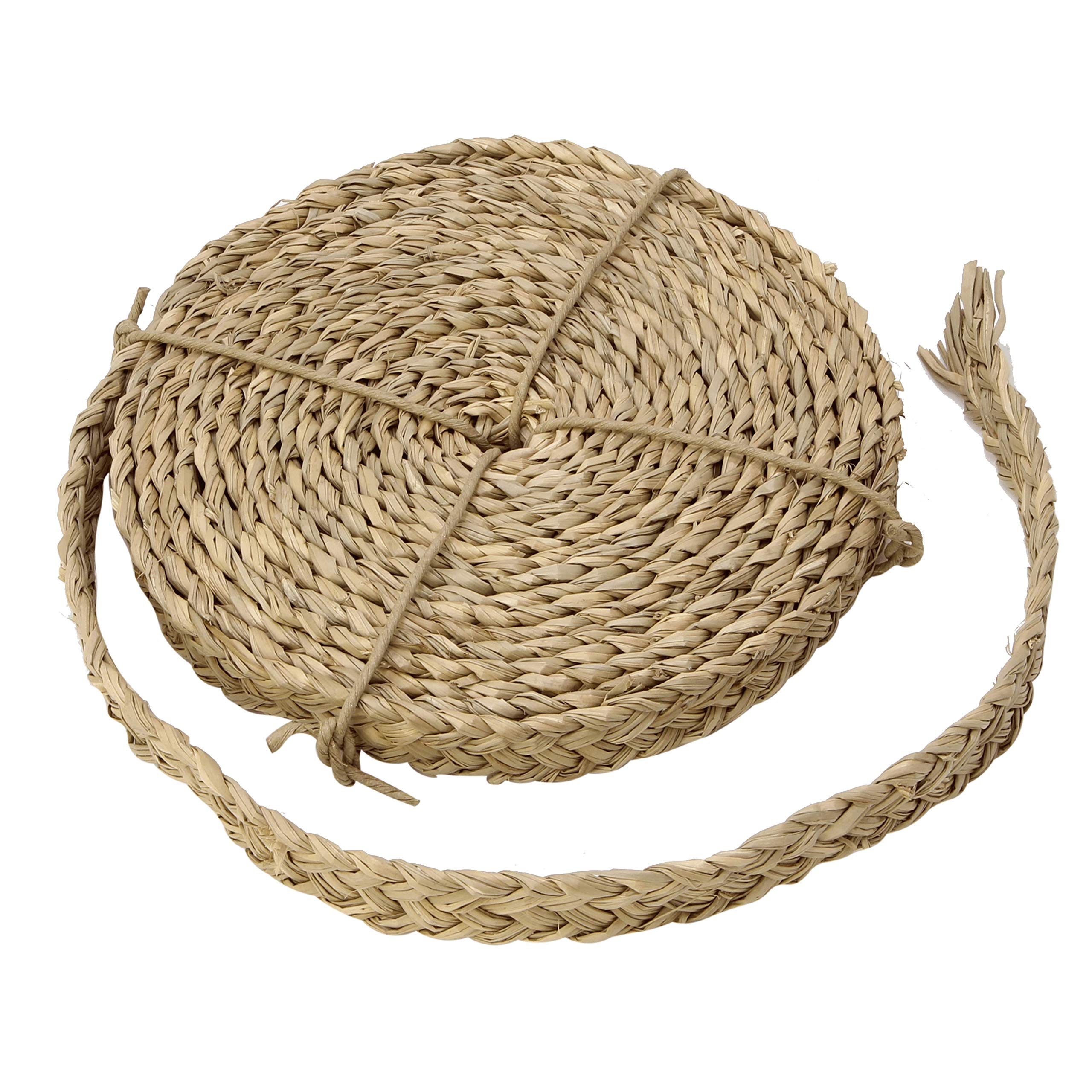 Bonka Bird Toys 1254 Seagrass Braided Rope - 20 Ft Natural Chewing & Foraging Toy for Parrots, Cockatiels, Conures - Perfect for Bird Cages, Play Gyms & Enrichment Activities