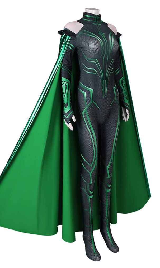 Women's Hela Cosplay Costume - Adult Full Body Jumpsuit with Detachable Cloak for Marvel Movie & Halloween Cosplay - Perfect for Comic Con, Costume Parties & Themed Events