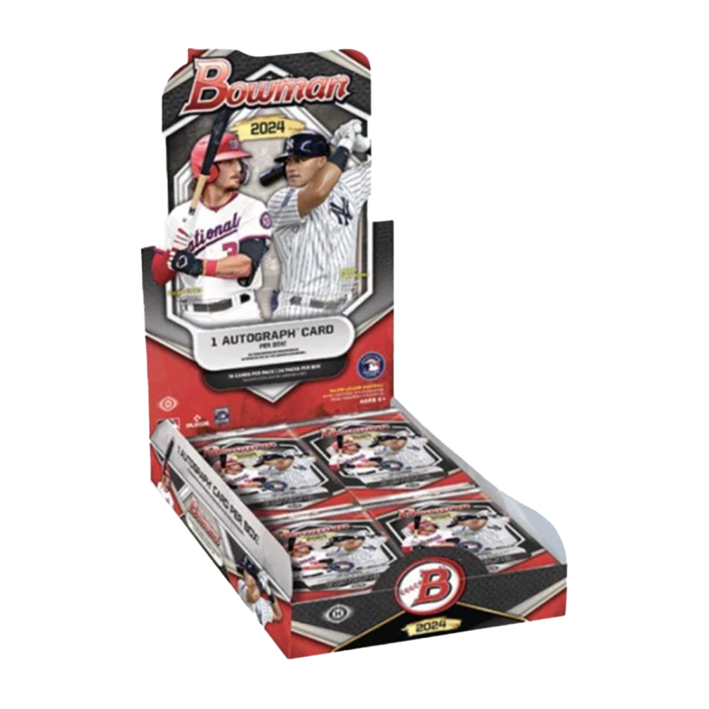 2024 Bowman Baseball Hobby Box - 24 Packs with Autograph & Rookie Cards - Perfect for Collectors, Investors & Fantasy Baseball Fans