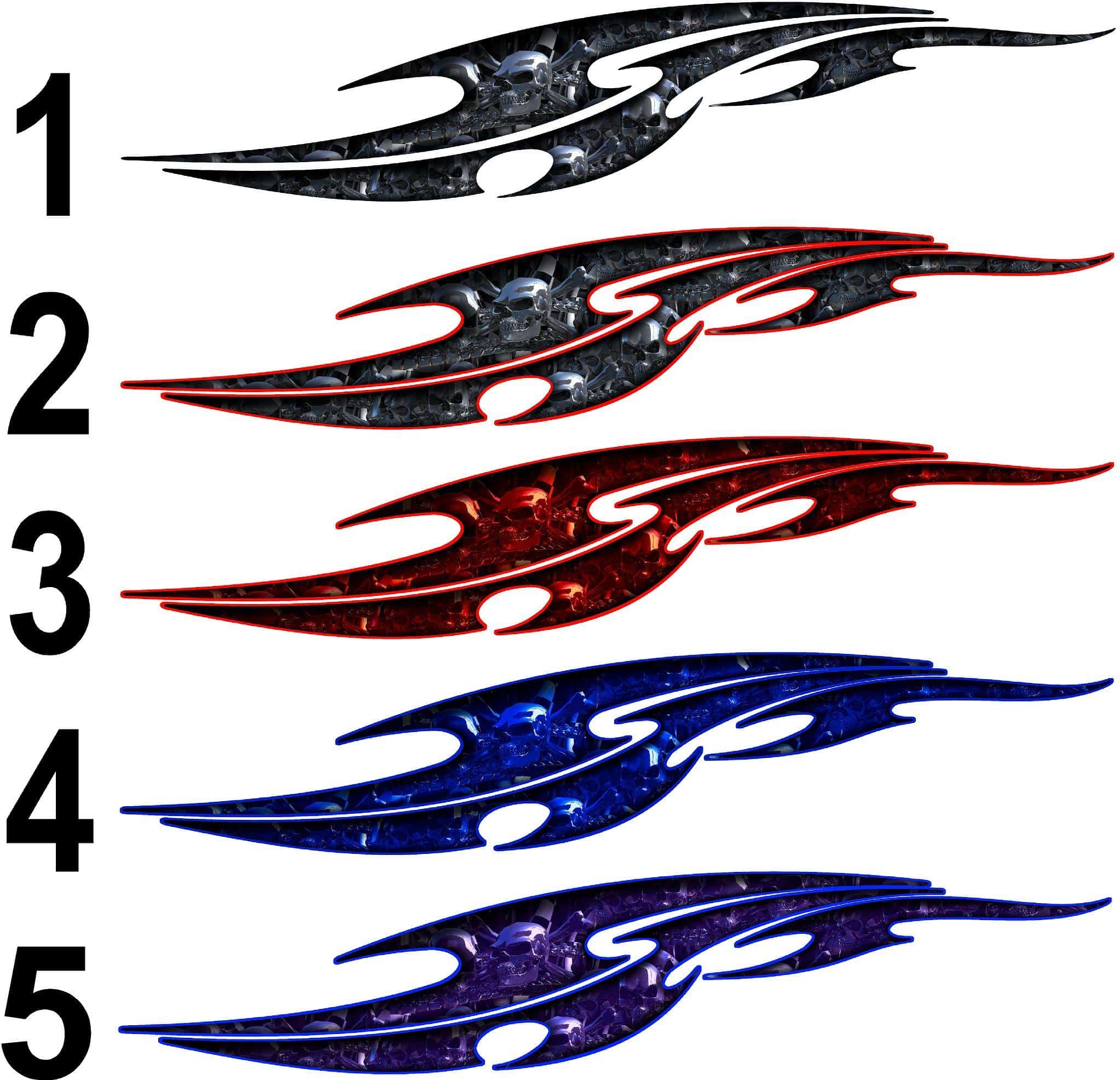 Tribal Chrome Skull Vinyl Decals for Boats - Waterproof & Durable Stickers for Marine, Yachts, and Watercraft - Perfect for Personalizing Your Vessel