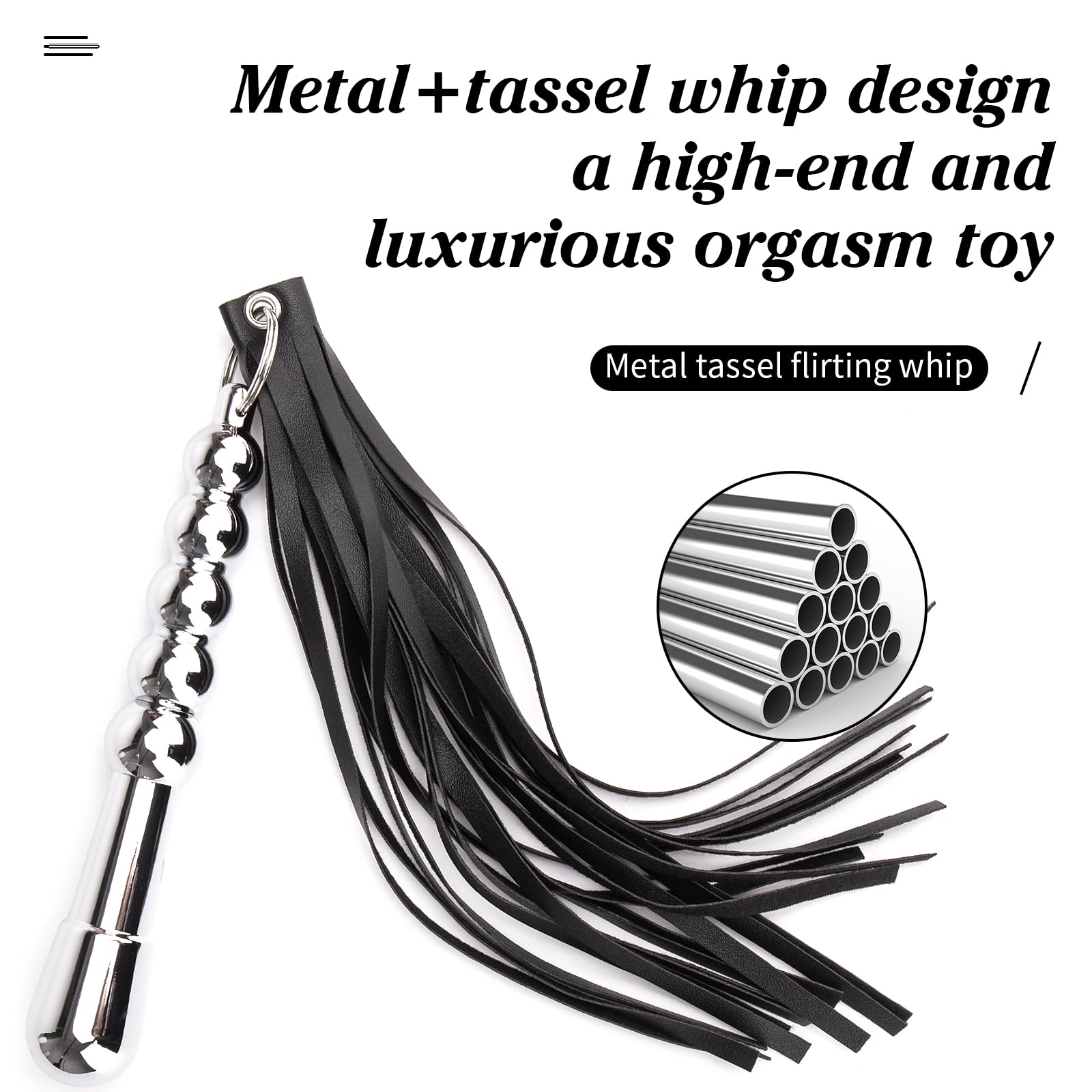 Premium Leather BDSM Whip - Sensual Flogger for Couples Play, Adult Spanking Paddle & Erotic Toy - Perfect for Roleplay, Bondage & Intimate Scenes