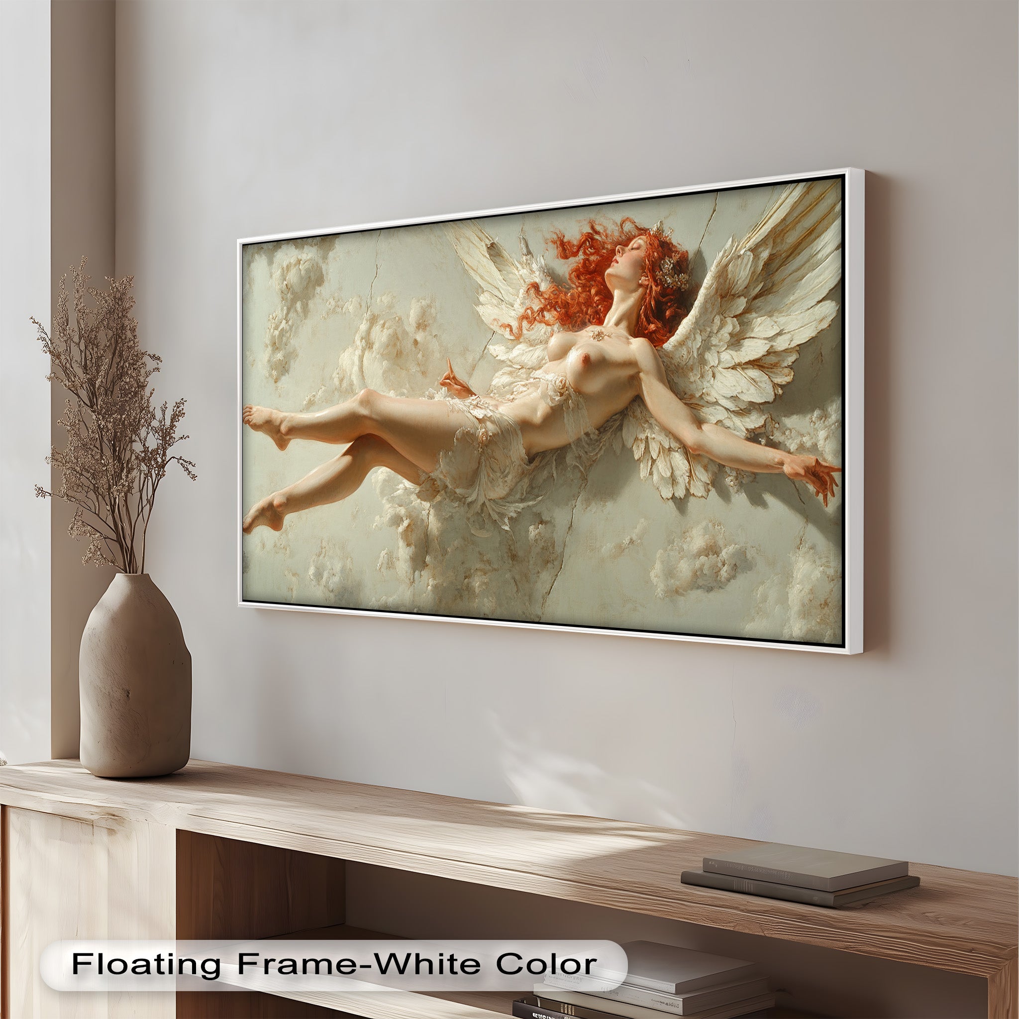 Ascension of the Flame - Mythological Angel Oil Painting Wall Art for Home Decor, Living Room, Bedroom & Office