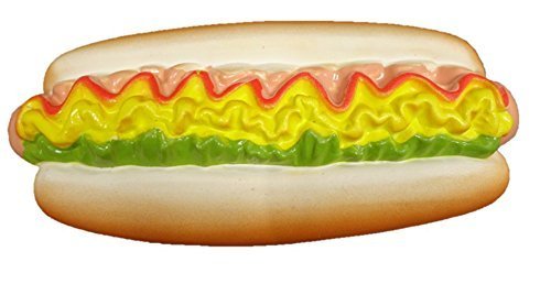 Durable Latex Hot Dog Fast Food Design Dog Toy for Chewing & Play - Perfect for Puppies, Small & Medium Dogs - Fun Interactive Treat Dispenser for Training & Indoor/Outdoor Playtime