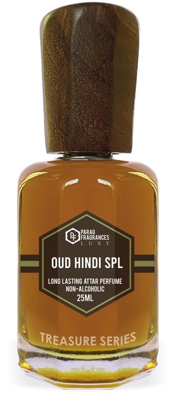 Parag Fragrances Oud Hindi Spl Attar 25ml - Premium Natural Long-Lasting Perfume Oil for Men | Alcohol-Free Musk for Worship, Pooja & Daily Wear | Treasure Series Ittar with Rich Oriental Scent