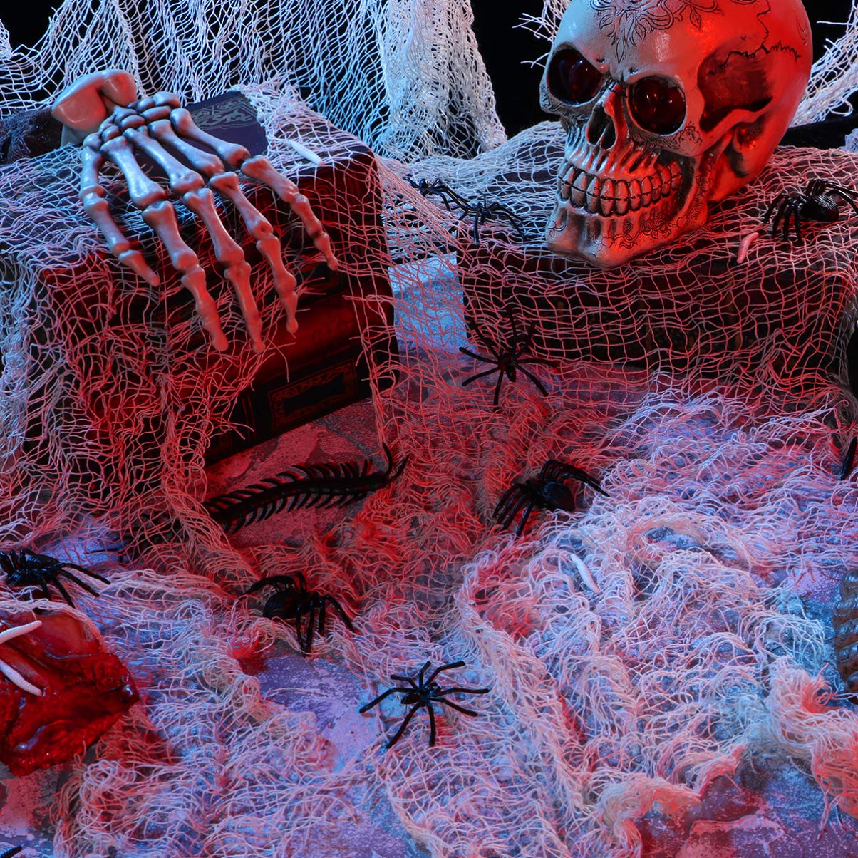 3-Piece Halloween Creepy Cloth Set - Giant Spooky Netting for Home Decor, Hanging Gauze, Window Cover & Party Supplies - Perfect for Desktop Spider Web Displays, Haunted House Decorations & Halloween Party Scenes