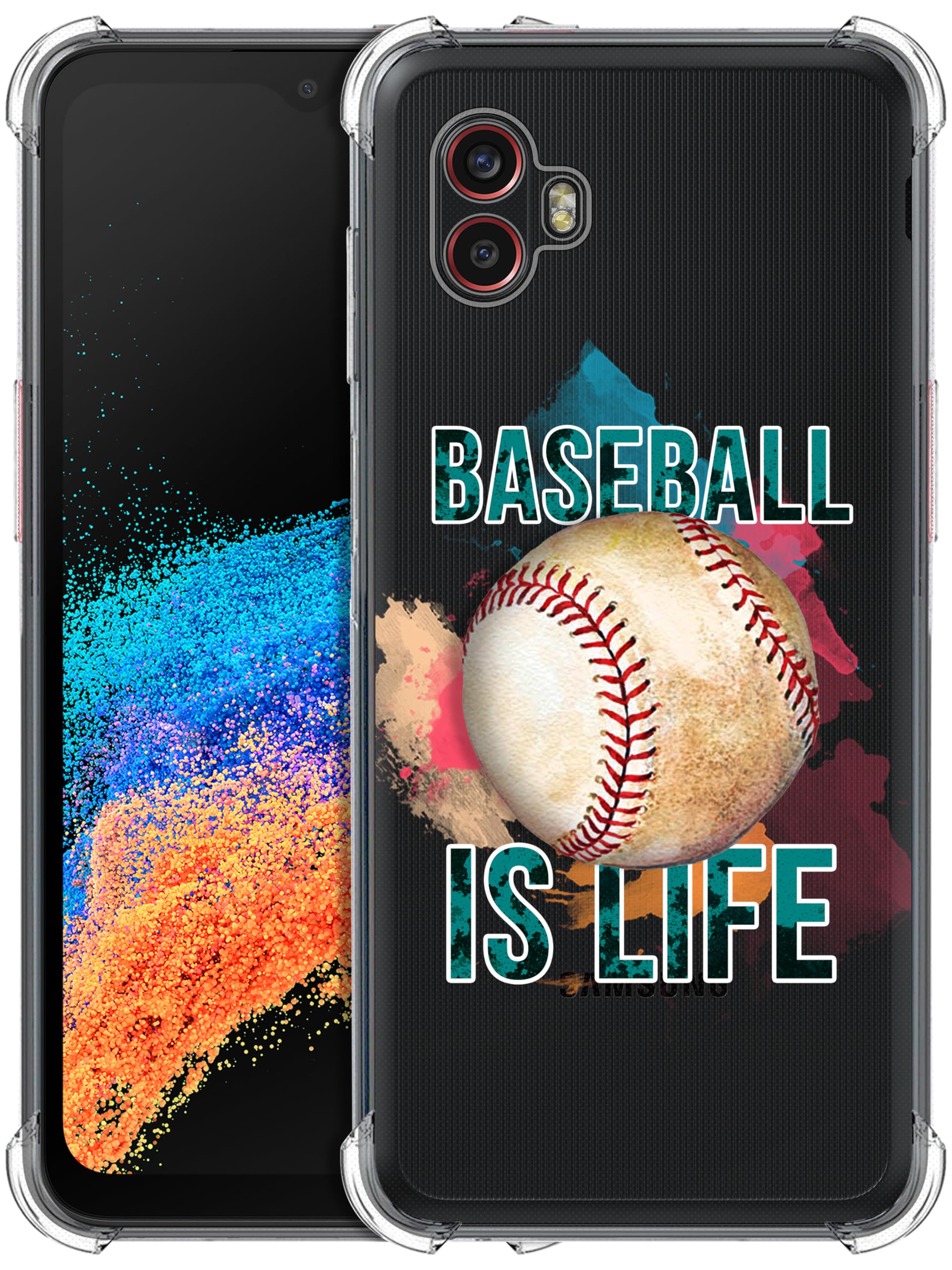 GlamCase for Samsung Galaxy XCover 6 Pro Case - Baseball is Life Printed Slim Fit Clear TPU Shockproof Protective Cover for Samsung Xcover6 Pro 5G (6.6 Inch) - Perfect for Outdoor Sports & Daily Use