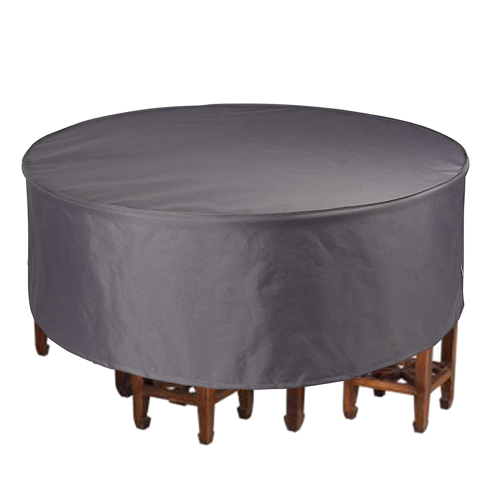 Waterproof 420D Heavy Duty Patio Table and Chairs Cover 79×37 Inch - UV Resistant Outdoor Furniture Protection for Round Dining Sets - Perfect for Garden, Backyard, and Patio Use in All Weather Conditions