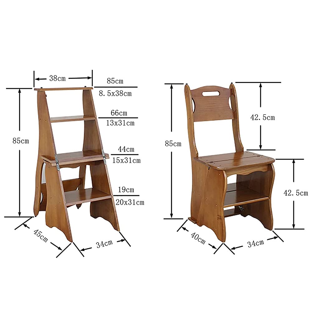 4-Step Folding Convertible Step Stool Ladder - Multifunctional Library Step Chair for Home, Decor, Climbing - Perfect for Reaching High Shelves, Storage, and Household Use