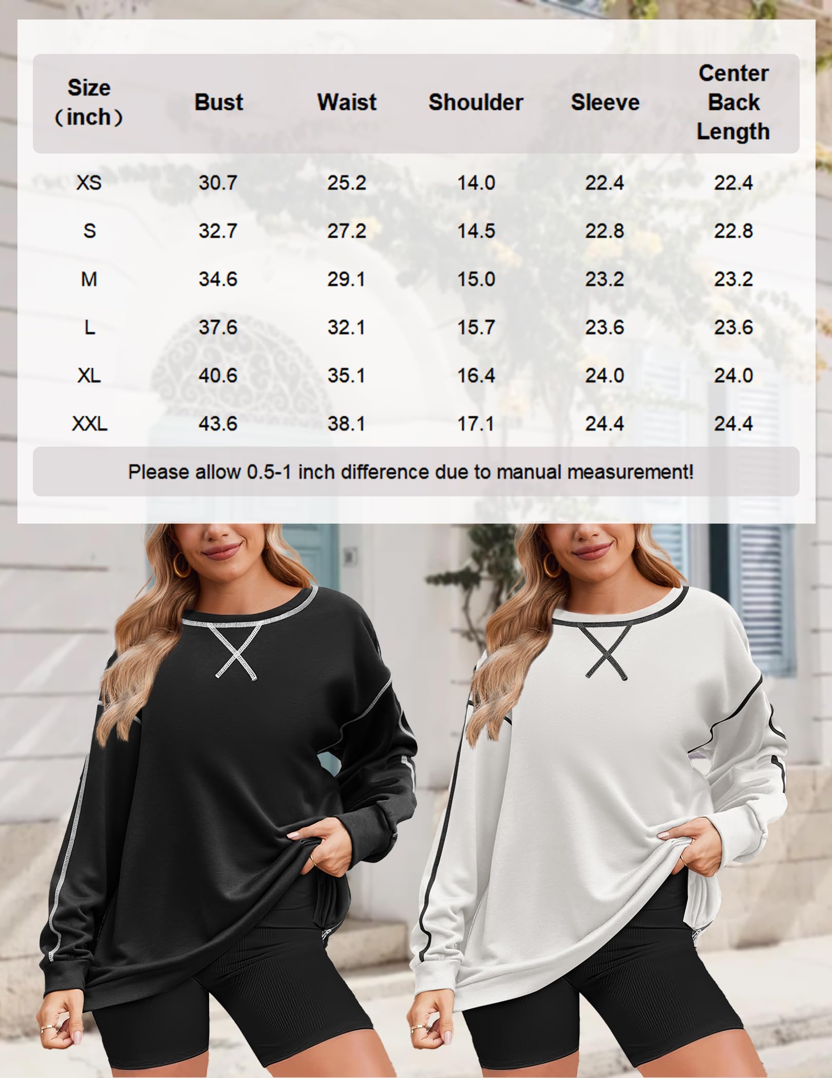 Zeagoo Women's Oversized Sweatshirt Long Sleeve Crewneck Pullover Top - Trendy Side Zip Hoodie for Fall Winter 2024 | Casual Streetwear, Loungewear & Going Out Outfits