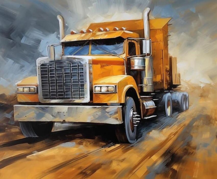 Vintage Car Paint by Numbers Kit for Adults & Kids - Classic Trucks & Vans DIY Digital Painting Set - Beginner Friendly Wall Art Decor - Perfect Gift for Car Lovers & Home Decoration