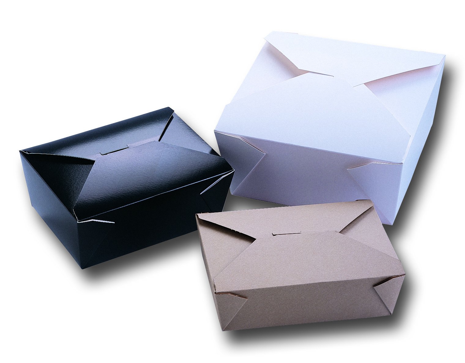 Fold-Pak Bio-Pak 04BPWHITEM Eco-Friendly White Paper Takeout Container - 7.75