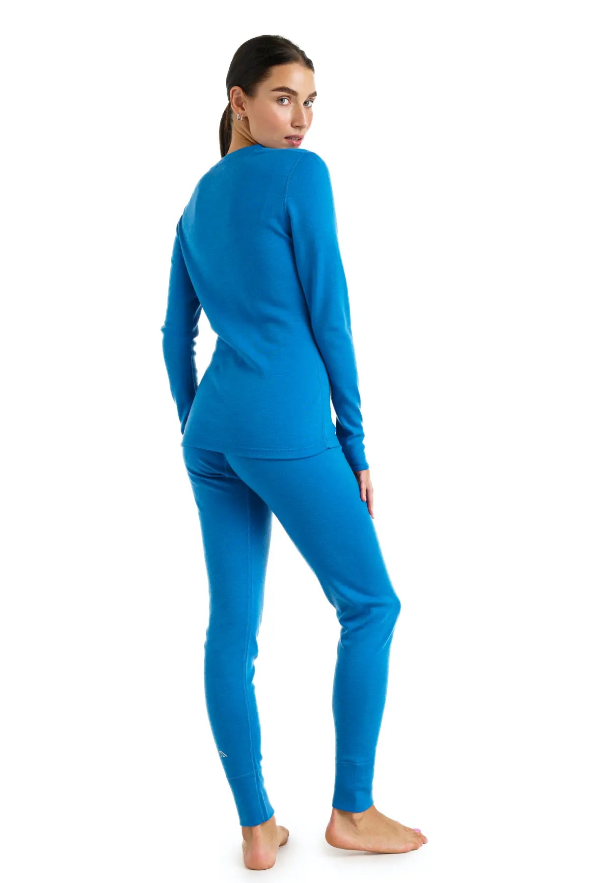 Women's Merino Wool Thermal Underwear Set 320 GSM - Ocean Blue | Warm Winter Base Layer for Skiing, Hiking & Outdoor Activities