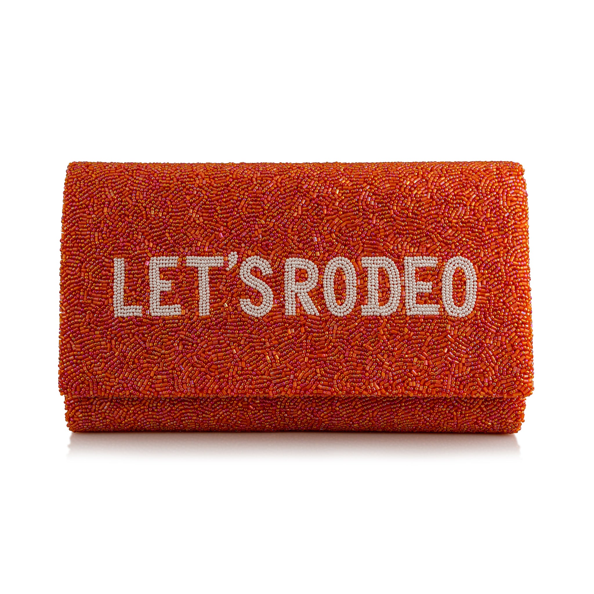 Stylish Orange Beaded Clutch Purse for Women | Western Rodeo Fashion Accessory | Perfect for Parties, Weddings & Night Out