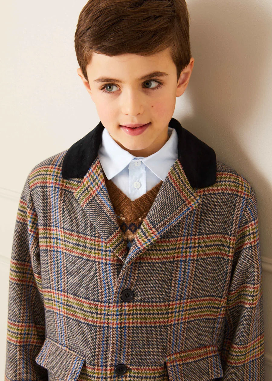 Fair Isle Knitted Vest for Boys - Cozy Winter Pullover with Nordic Patterns - Perfect for School, Holidays & Family Gatherings