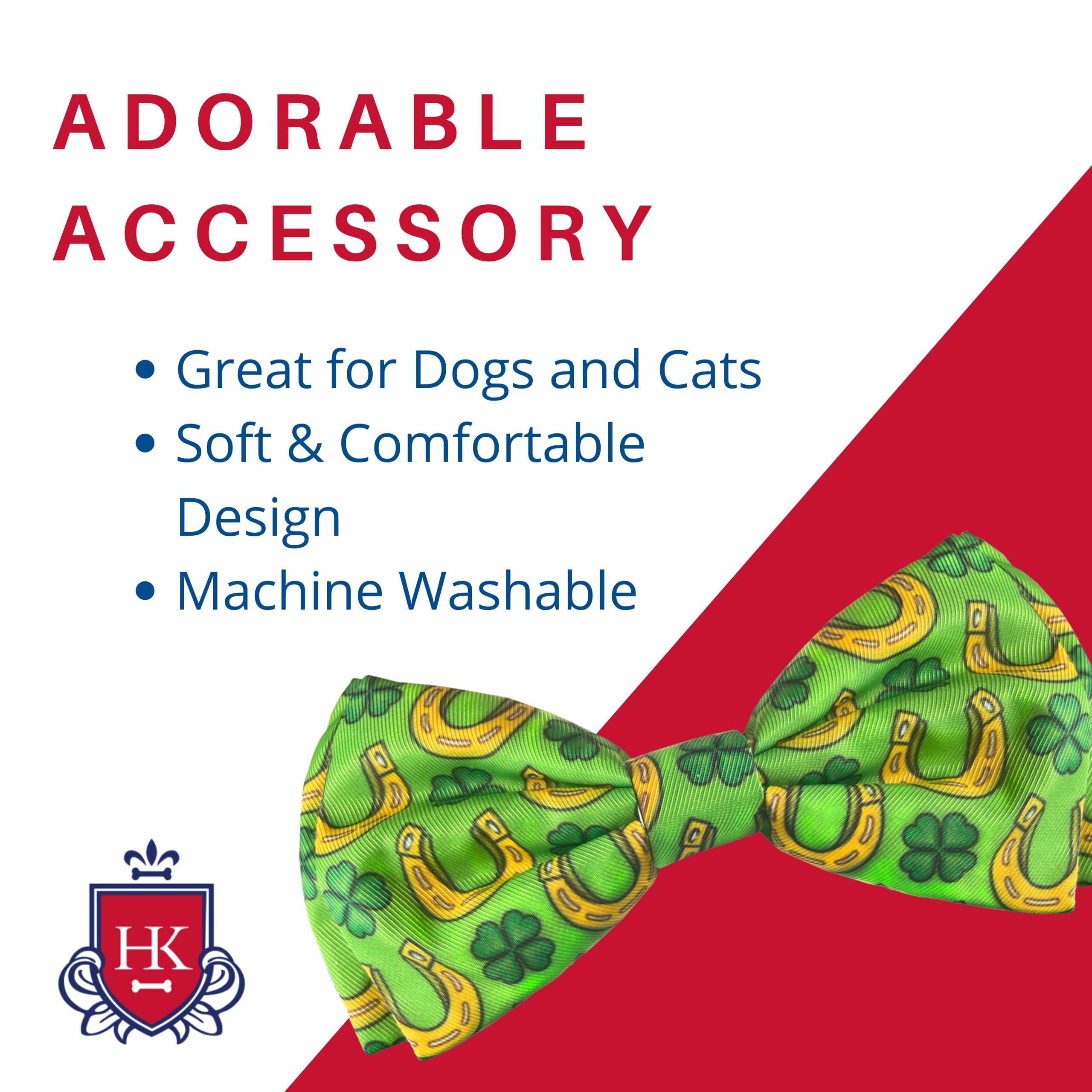 Huxley & Kent Extra-Large Lucky Charm Bow Tie for Dogs & Cats - St. Patrick's Day Pet Accessory | Cute, Comfortable & Durable Dog Cat Bowtie Collar Attachment | Perfect for St. Patrick's Day Parties, Pet Photos & Holiday Celebrations