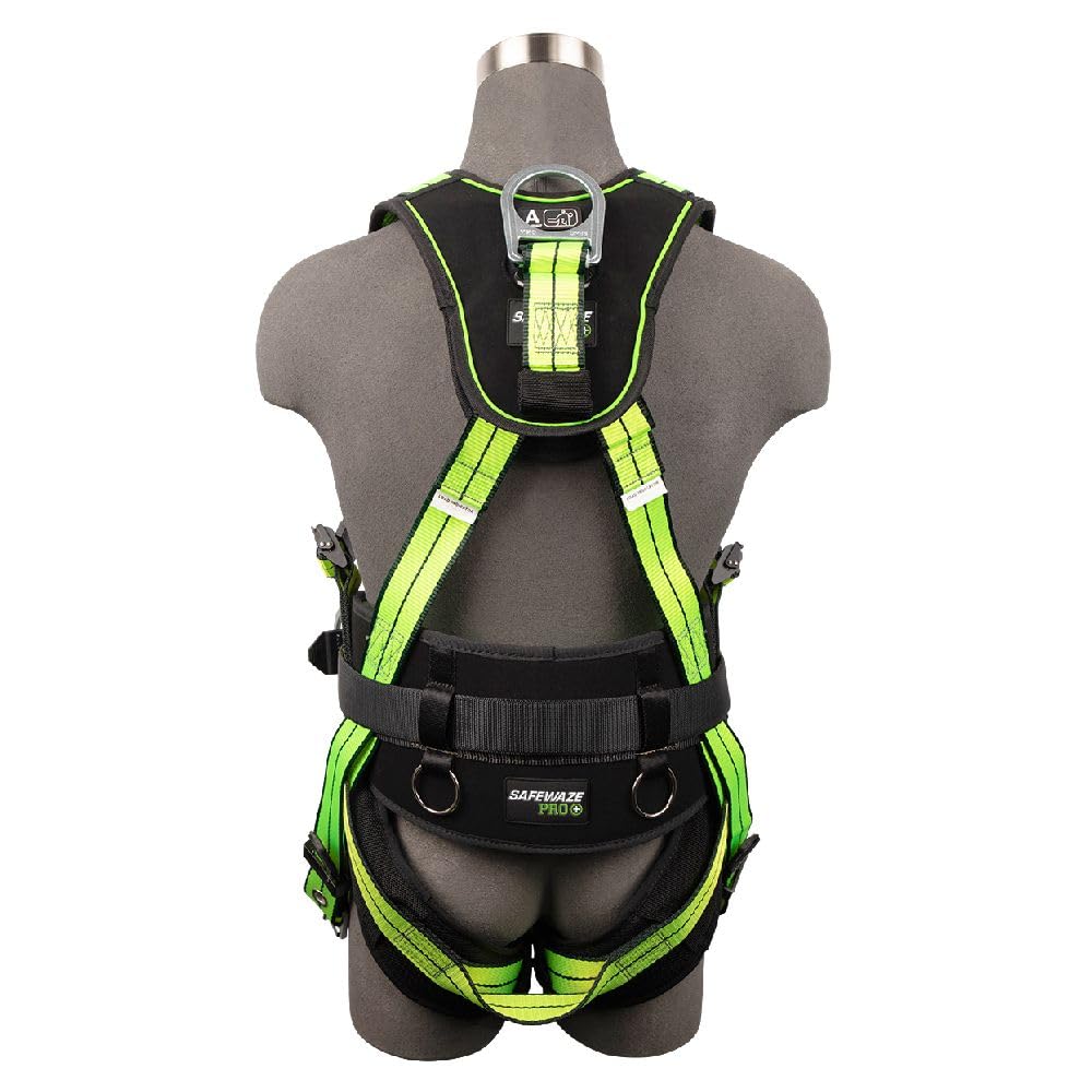 SafeWaze FS-FLEX360 FLEX 360-Degree Construction Safety Harness - OSHA Compliant Fall Protection Gear for Roofing, Scaffolding & High-Rise Work