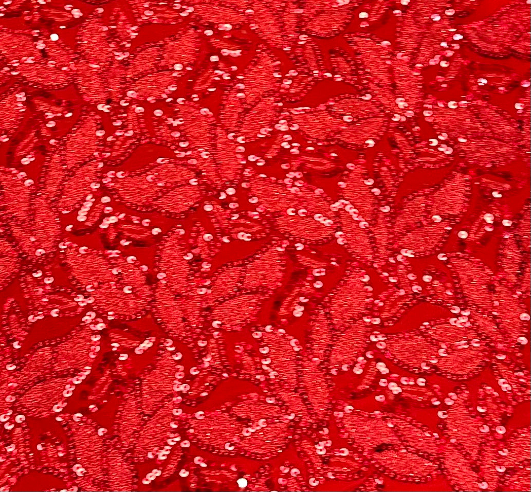 Ava Frosted Sequin Stretch Mesh Fabric - Red Glitter Material for Costumes, Dancewear & Party Decor | DIY Craft, Fashion Design & Holiday Outfits