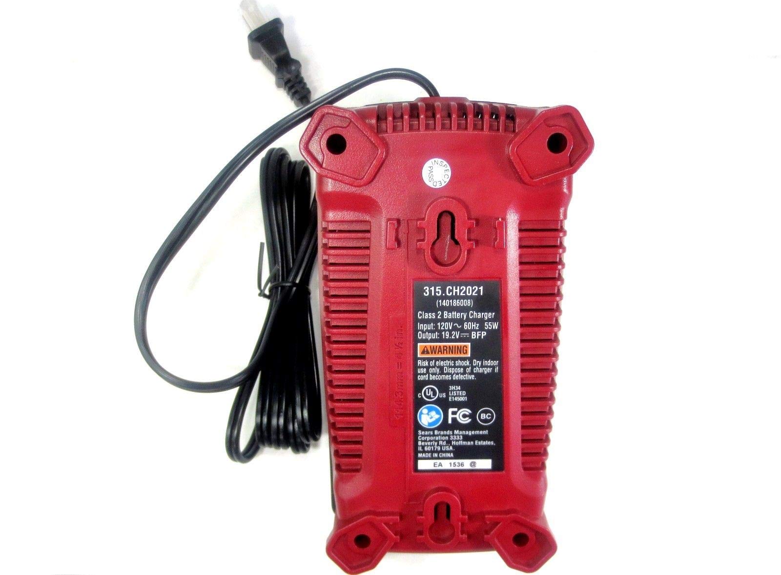 Craftsman 19.2V Lithium Battery Charger - Fast Charging Compatible with Craftsman 19.2V Power Tools (Bulk Packaged, Charger Only) - Perfect for Home DIY Projects and Professional Workshop Use
