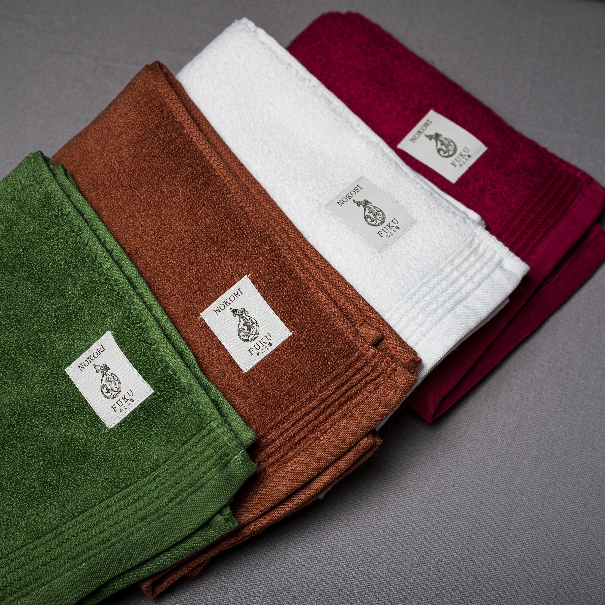 Premium Nokori Fuku Hand Towel - 4 Colors, Soft & Absorbent Japanese Cotton Towels for Kitchen, Bathroom & Spa Use