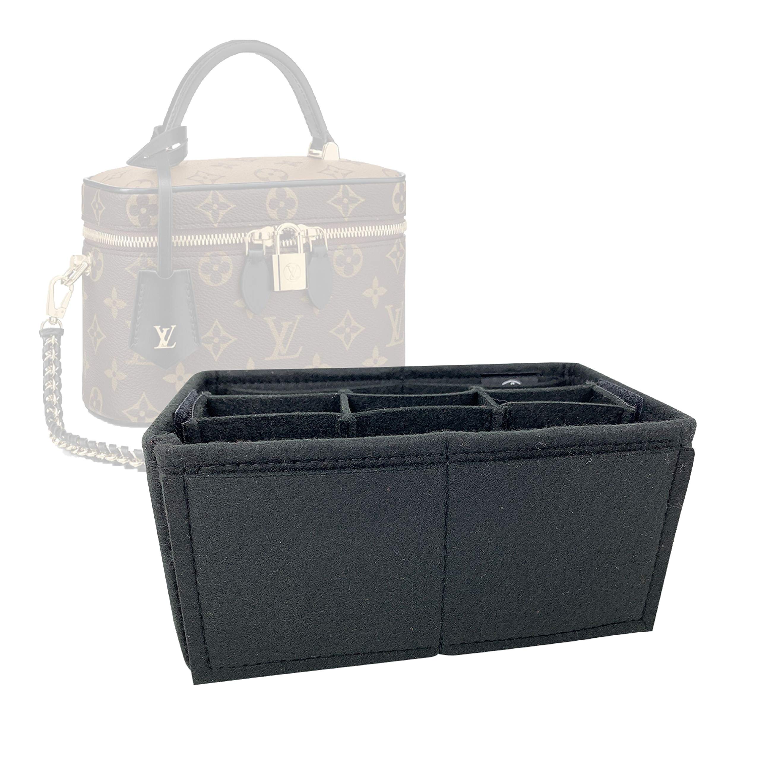 Premium Felt Bag Organizer for Louis Vuitton Vanity PM - Detachable Middle Divider | Handmade Insert Liner & Shaper | Perfect for Travel, Work & Daily Organization (Inner Bag Organizer)