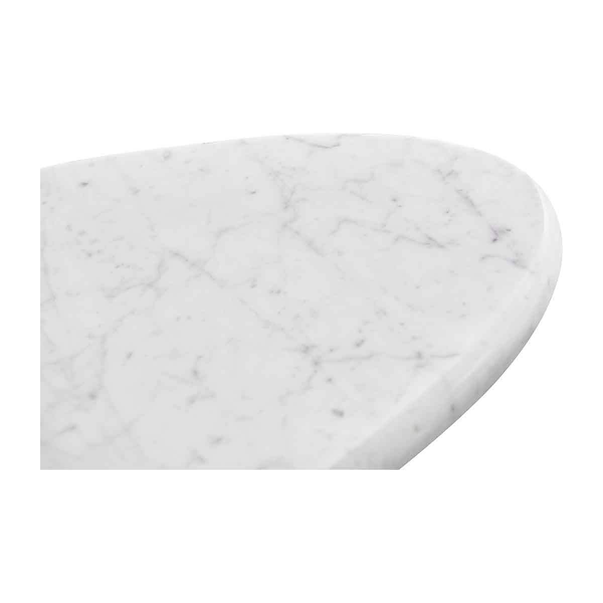 Modern White Oak & Carrara Marble Coffee Table - 100cm Round Living Room Center Table for Small Spaces | Mid-Century Style Home Decor for Apartments & Condos