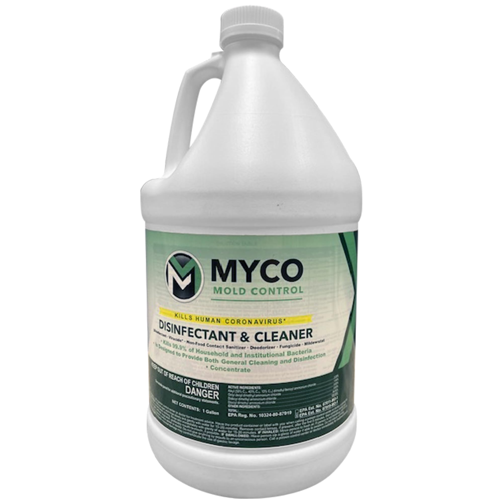 Myco Mold Control Concentrate - EPA Registered Disinfectant & Cleaner for Mold Remediation | Hospital-Grade Formula for Homes, Hospitals, Schools & Commercial Use | 1 Gallon | Ideal for Bathrooms, Basements & Water-Damaged Areas