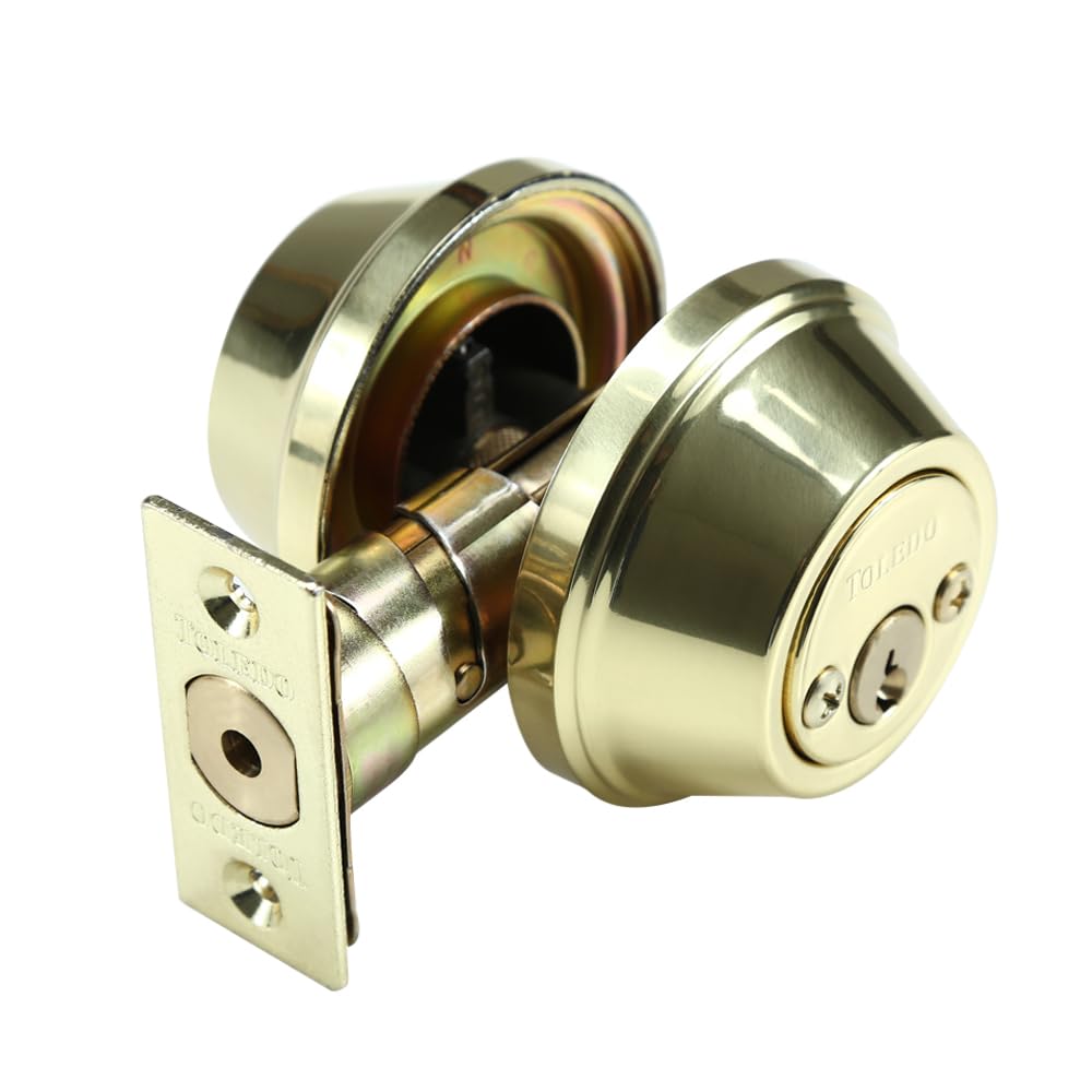 Toledo & Co Inc V1801US3 PB Brass Keyless Deadbolt Combination Lock - Secure Home, Office, Gym & Locker Safety