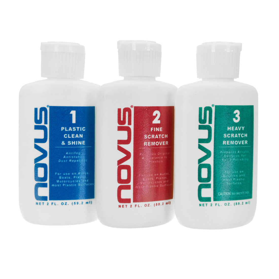 Novus Plastic Polish Kit - Scratch Remover & Restorer for Headlights, Motorcycle Shields, Acrylic & More - Perfect for Car, Boat & Home Use