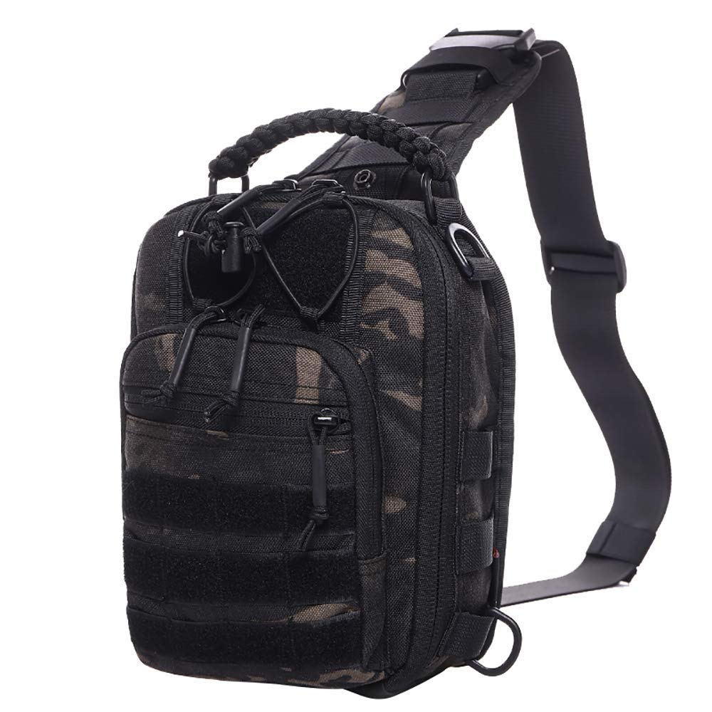 Tactical Sling Bag Military Backpack 1050D Nylon - Molle Compatible Shoulder Pack for Range, Hiking & Outdoor Adventures