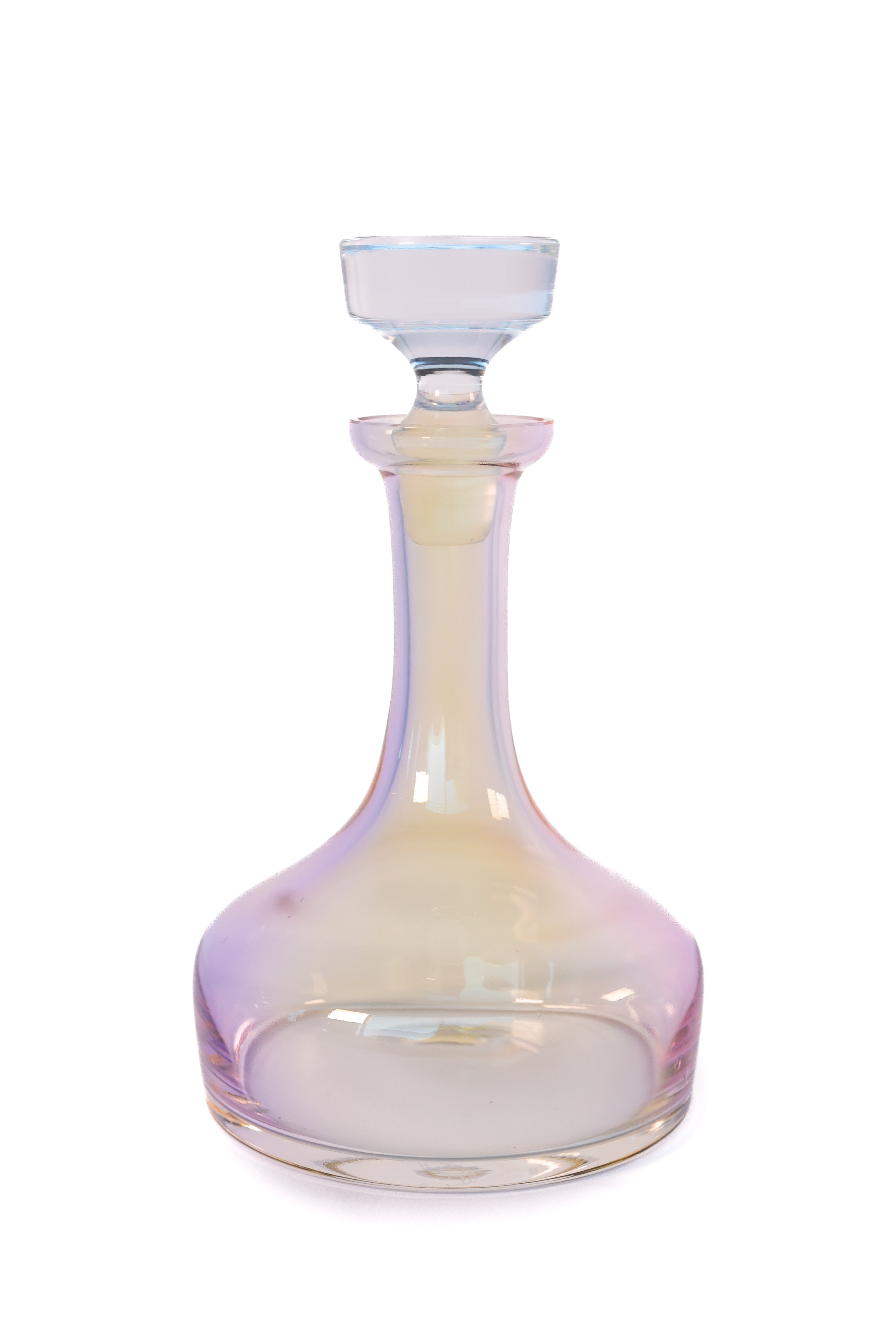 Estelle Iridescent Colored Glass Decanter Set - Elegant Wine & Liquor Pourer for Home Bar, Dinner Parties & Gift Giving