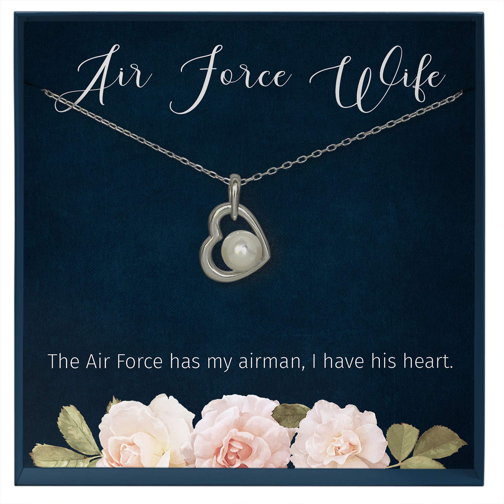 Air Force Wife Necklace - Military Spouse Jewelry Gift for Deployment, Homecoming & Special Occasions - Inspirational Pendant for Air Force Wives & Girlfriends