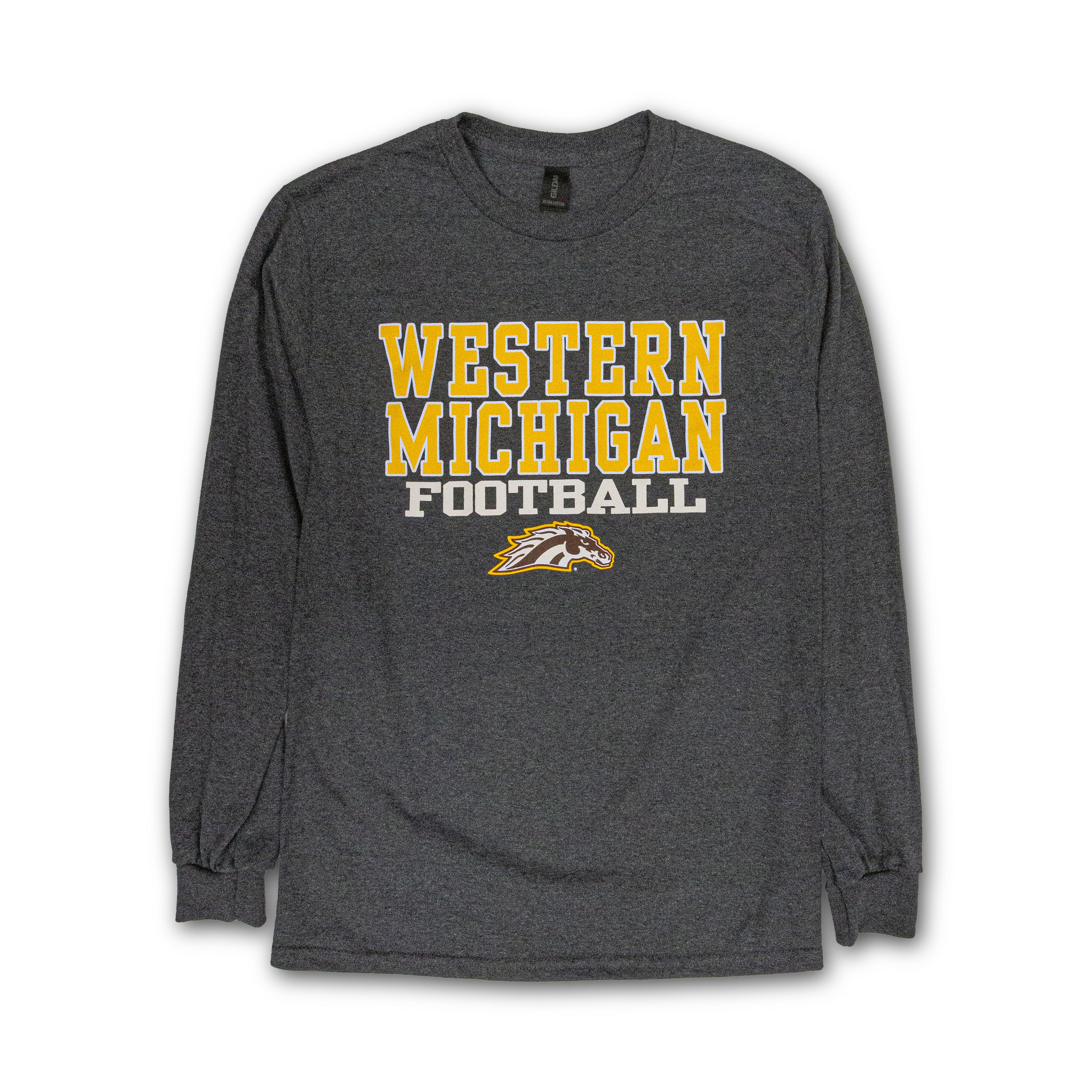 Western Michigan Broncos Football Long Sleeve Shirt for Men - Comfortable Team Apparel for Game Day, Tailgating & Fan Support