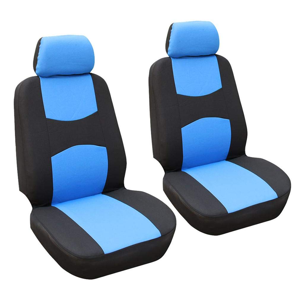 4Pcs Universal Car Seat Covers - All-Season Front Seat Protectors in Blue & Black | Waterproof & Non-Slip Interior Decor for Sedan, SUV, Truck | Perfect for Daily Commute, Road Trips & Family Travel