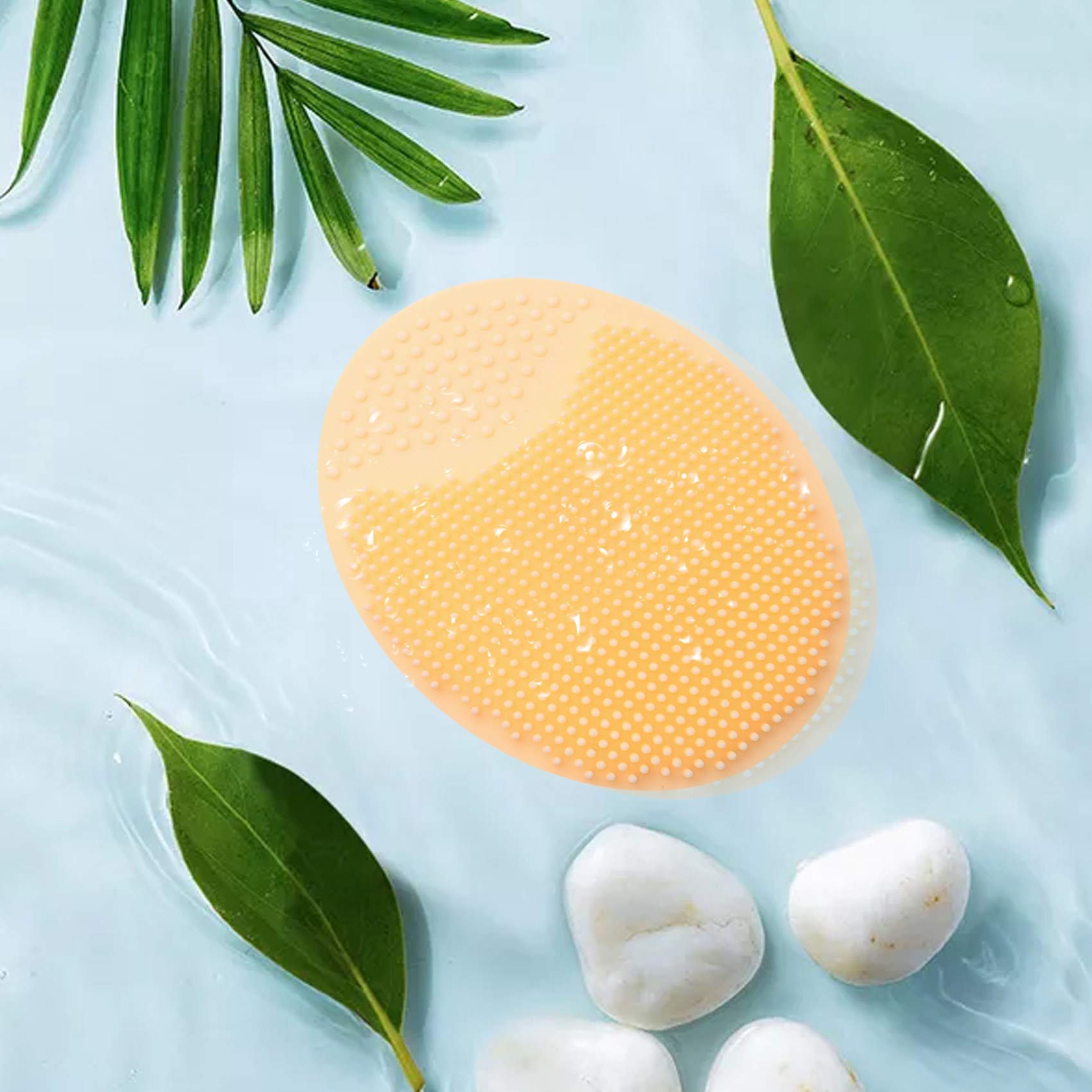 HUFFA 2-Pack Silicone Facial Cleansing Brush - Gentle Exfoliating & Deep Cleaning Scrubber for Face Wash, Makeup Removal & Skin Care - Perfect for Daily Beauty Routine & Travel