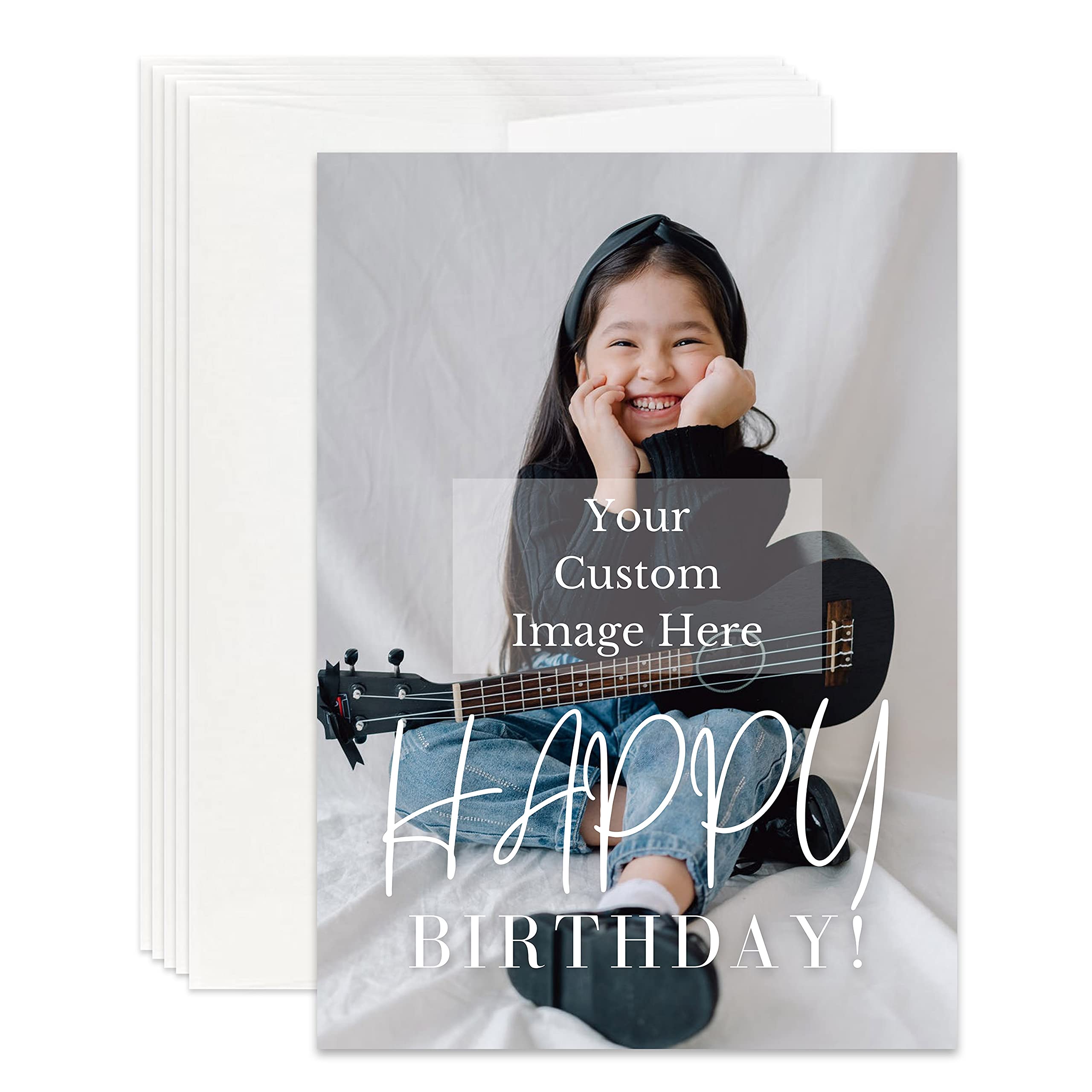 Personalized Christian Birthday Cards - Custom Photo & Text Upload - Simply Uncaged Greeting Cards (Pack of 48) - Perfect for Church Celebrations, Bible Study Groups & Christian Family Events