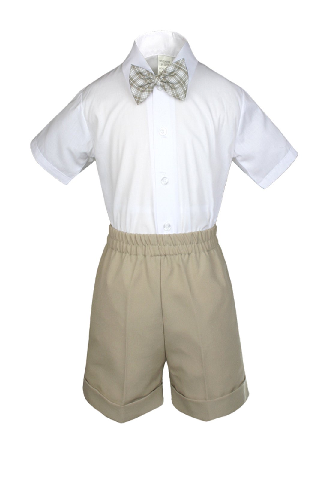 7-Piece Baby Boy Khaki Formal Shorts Check Suit Set with Extra Vest & Necktie - Sizes S-4T (2T, Coral Red) - Perfect for Weddings, Parties & Special Occasions