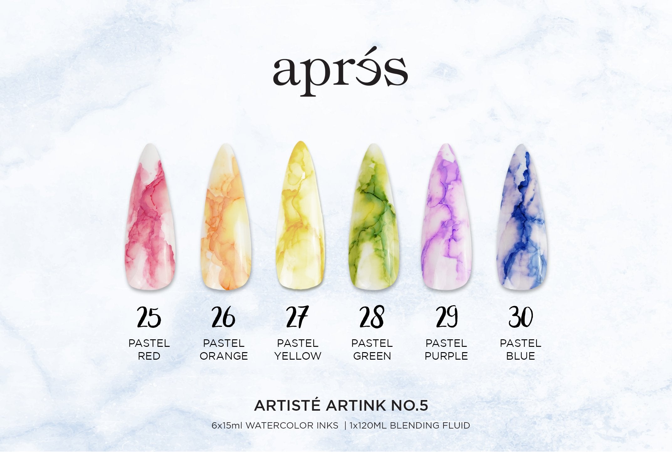APRES ARTISTE ART INK SET - Premium 5-Piece Watercolor Ink Set for Professional Artists & Calligraphy - Perfect for Painting, Illustration & Hand Lettering Projects