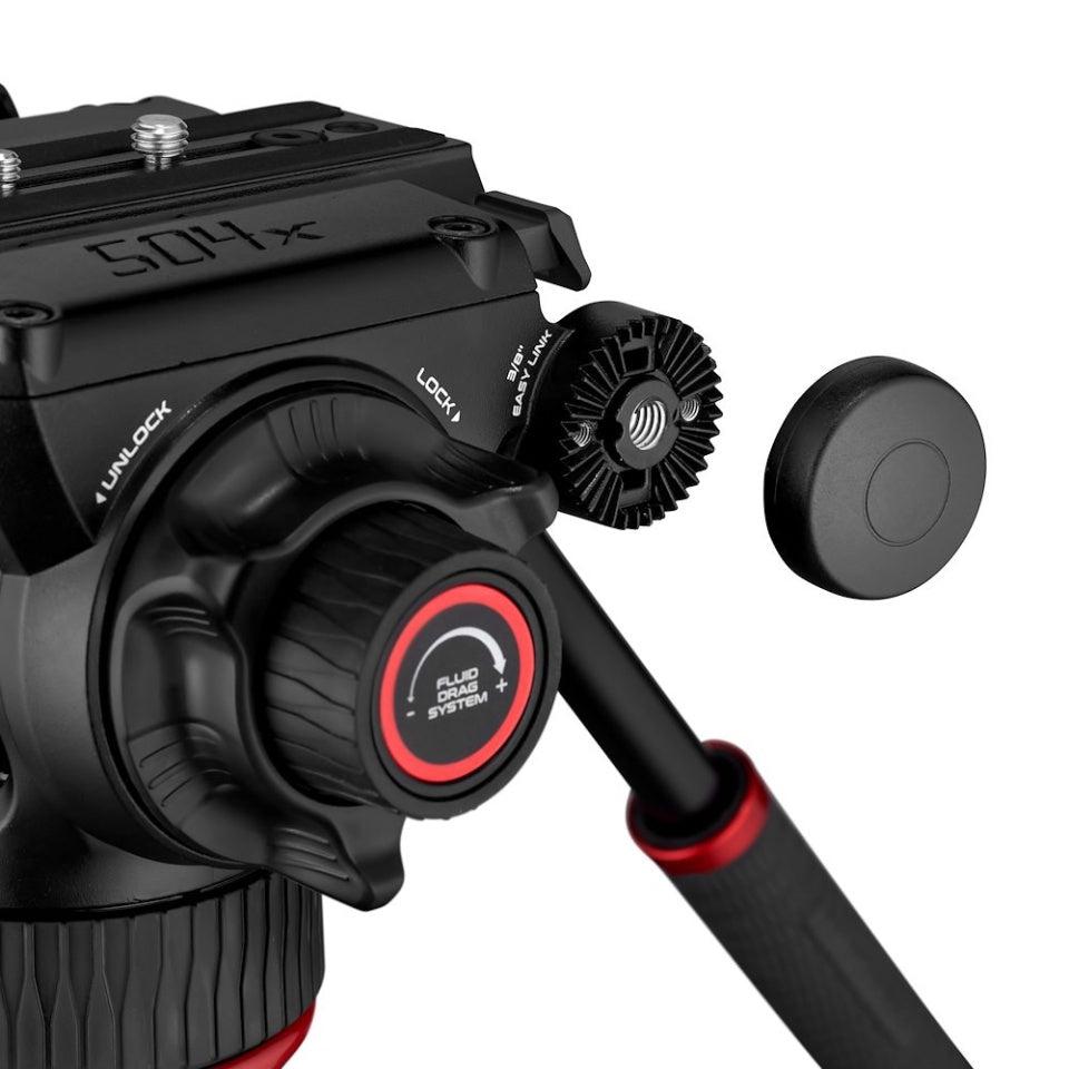 Manfrotto 504X Professional Fluid Video Head with Flat Base - Smooth Pan & Tilt for DSLR & Mirrorless Cameras - Perfect for Videography, Live Streaming & Film Production