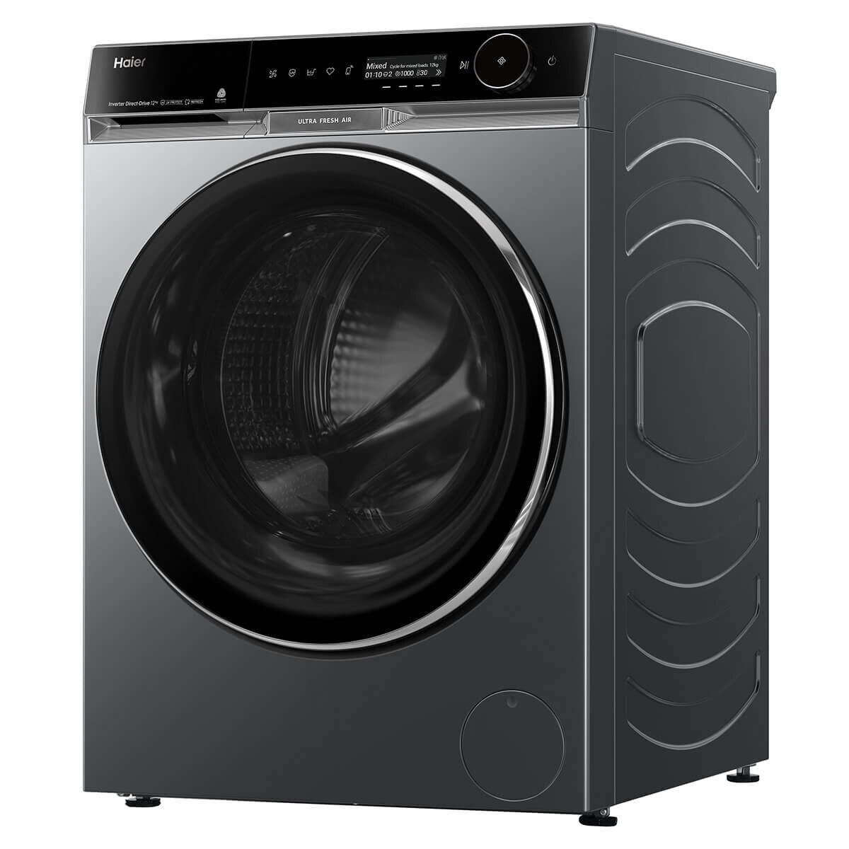 Haier 600 Series 12kg Front Load Washing Machine with UV Protection - Dark Gray (HWF12PXB1) - Perfect for Large Families & Energy-Efficient Laundry