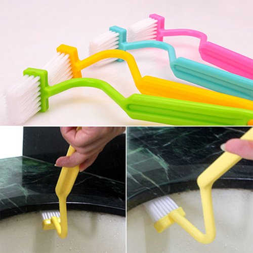 AkoMatial S-Shaped Toilet Brush with Curved Handle - Heavy Duty Plastic Bathroom Cleaning Tool for Household & Commercial Use - Ideal for Tight Spaces, Corners, and Hard-to-Reach Areas in Toilets, Sinks & Tubs