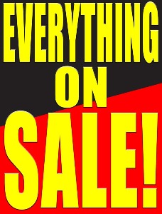 Vinyl Window Sign - 'Everything On Sale' Decal for Storefronts & Retail Displays | Weatherproof Business Promotion Stickers for Shops, Sales Events & Clearance Promotions