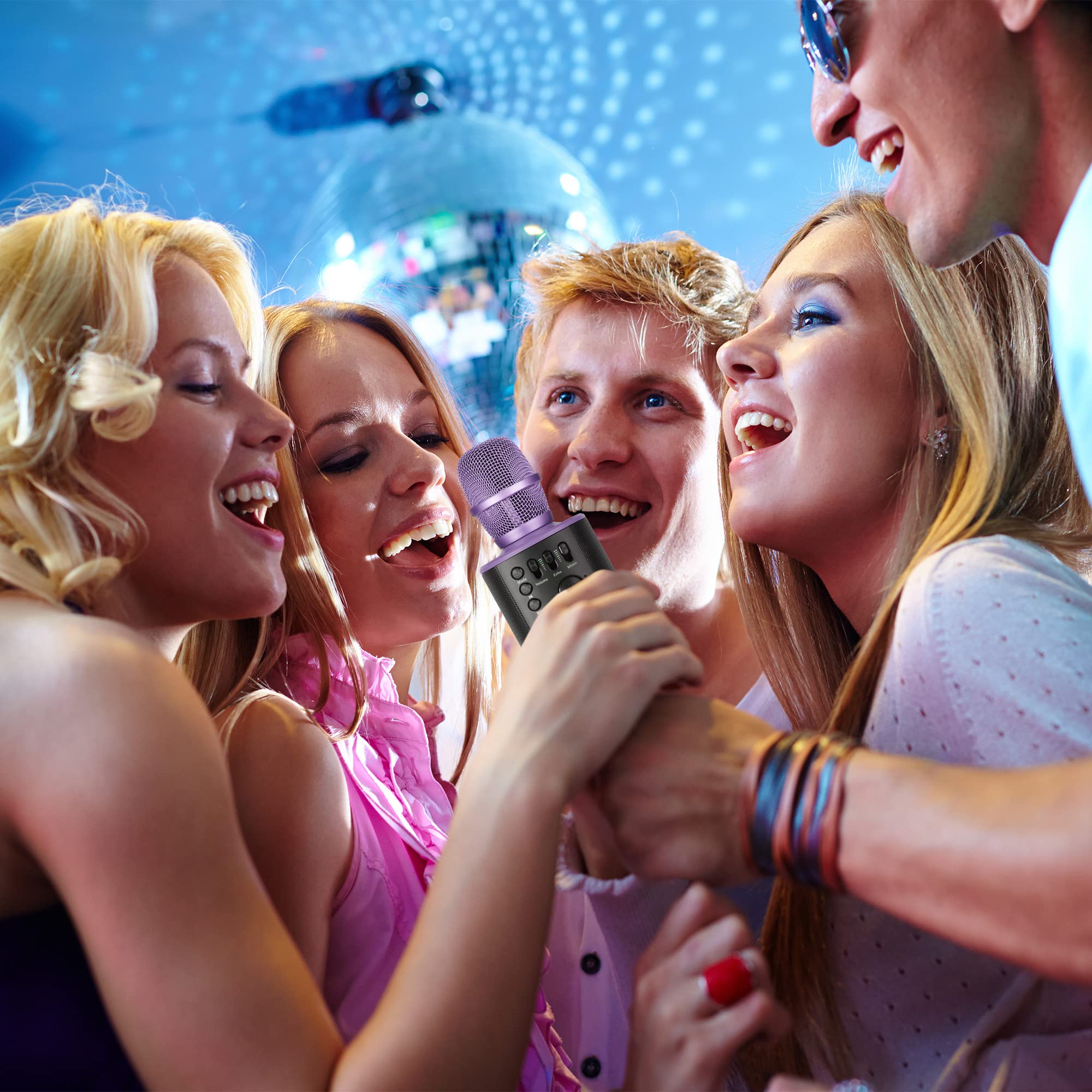 Core Innovations Wireless Bluetooth Karaoke Microphone with Built-in Speakers & HD Recording - Portable Handheld Mic for Kids & Adults (Lilac) | Perfect for Home Parties, Singing Practice & Travel Entertainment