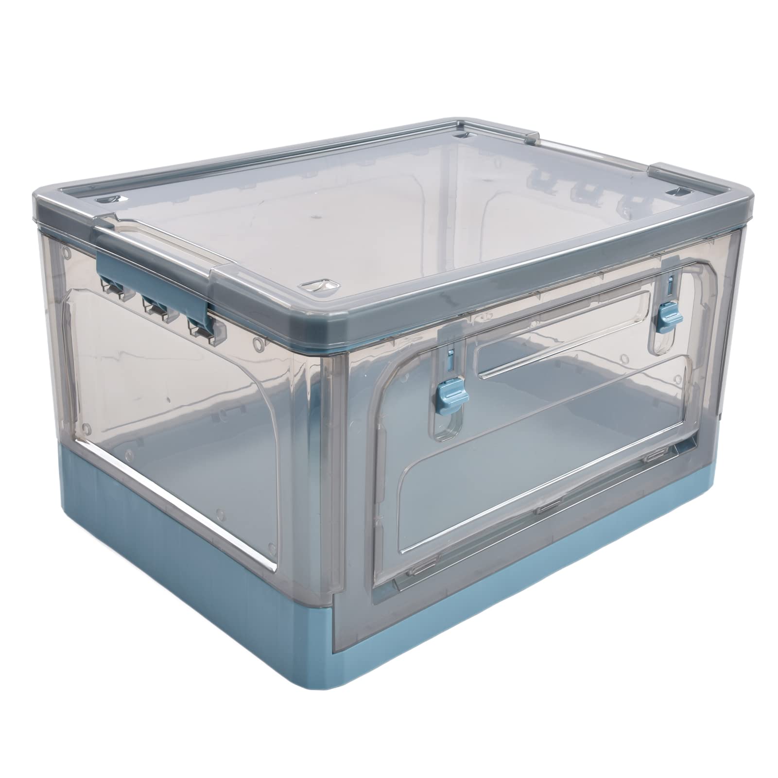 Foldable Stackable Storage Bins with Lids - Large Capacity Space Savers for Groceries & Pantry Organization