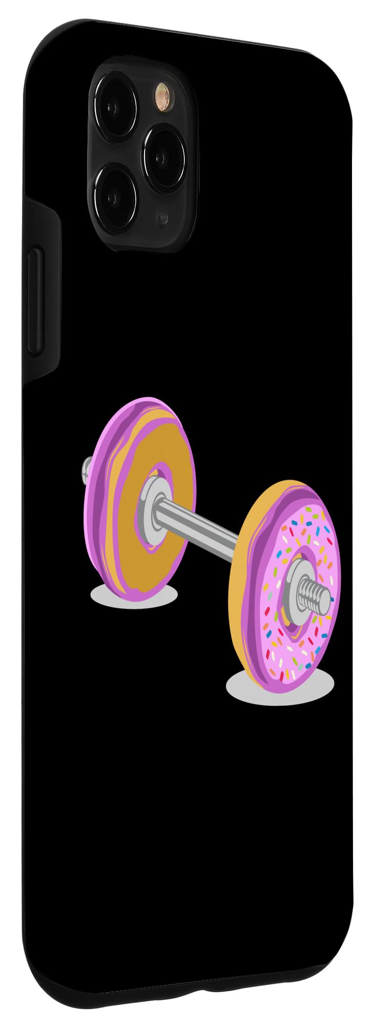 iPhone 11 Pro Max Case - Funny Glazed Donut Barbell Fitness Phone Cover for Gym & Workout | Durable Protective Case for Running, Weightlifting & Exercise